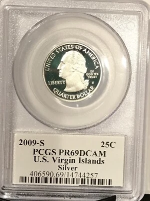 2009 S 25C Silver Quarter US Virgin Islands PR69DCAM PCGS Certified - Image 1 of 2