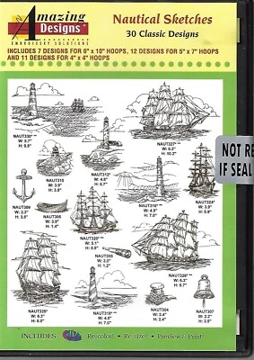 Amazing Designs - Nautical Sketches (CD-ROM) New - Image 1 of 2