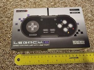 RETROBIT LEGACY16 WIRED USB GAME CONTROLLER SNES Style Pad Black Nintendo Switch