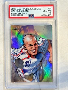 2023 Leaf Web Exclusives #ANB-74 Zinedine Zidane Anime Nation /117 Sp PSA 10 - Bild 1 von 2