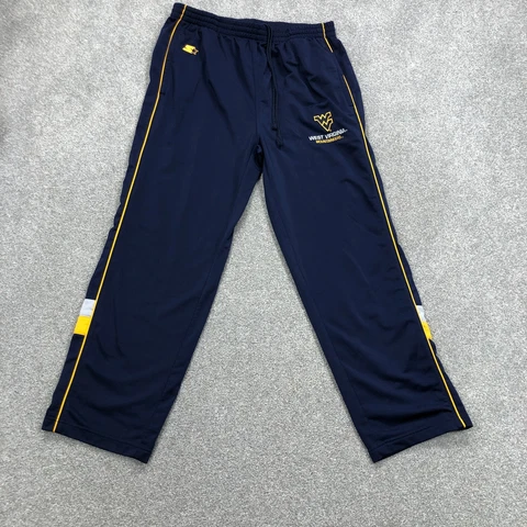 West Virginia Mountaineers Sweatpants Men Large Blue Track Joggers Warm Ups WVU Cover