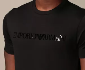 Emporio Armani Schwarz Herren T shirt glänzend logo Größe M*L*XL*XXL*XXXL - Bild 1 von 6