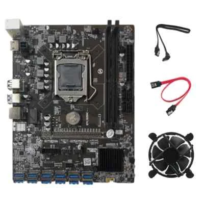 B250C BTC Miner Motherboard 2X SATA Cable + Fan 12X PCIE to USB3.0 Graphics Card - Image 1 of 3