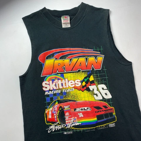 Vintage Nascar Skittles Tank Top Adult Medium Ernie Irvan 36 Racing Team Shirt Cover