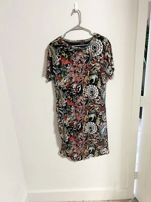 Vestido ceñido al cuerpo Ed Hardy para mujer talla 2X negro calaveras tatuaje floral malla acanalada Foto 1 de 4