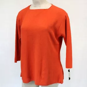 Margaret Winters Crunchy Cotton Orange Shirt Sweater Blouse 1X - Picture 1 of 6