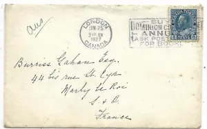 Scott 115 on Cover mailed from Canada to France with a Slogan Cancel Circa 1927 - Picture 1 of 2