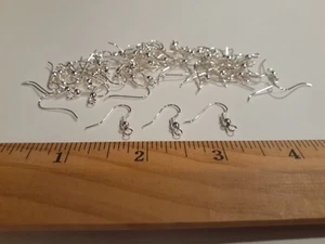 50PCs Silver Earring hooks With Ball and Wire in a silver tone Crafts USA SHIP - Picture 1 of 13