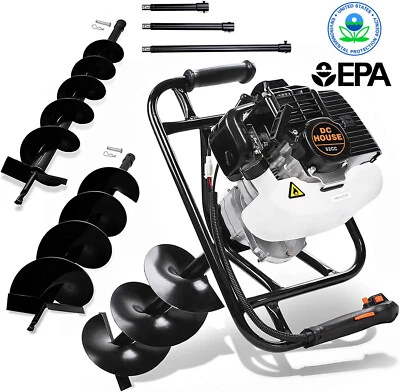 Excavadora de orificios de poste alimentada por gas DC HOUSE 52CC 2,4 HP con broca certificada por la EPA Foto 1 de 4