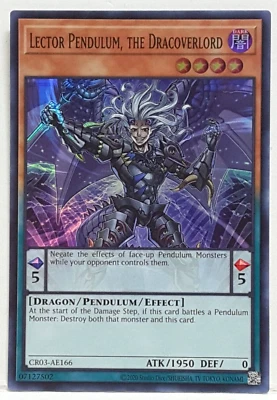 Yugioh Asian-English Lector Pendel, The Dracoverlord CR03-AE166 Super Selten - Bild 1 von 2