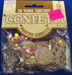 Confetti stampati 25 anni insieme argento 25° anniversario decorazione festa - Foto 1 di 1