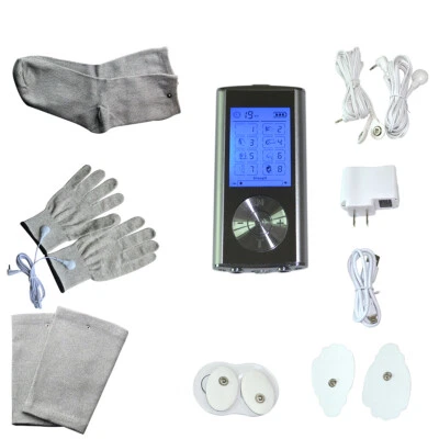 ELYSAID LCD Electrode Pulse Therapy Massager Tens+ Massage Gloves&Socks&Kneelet 8 modes