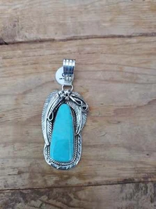 Just In; Ciondolo Navajo turchese e argento sterling di Davey Morgan; PDD2-7 - Foto 1 di 1