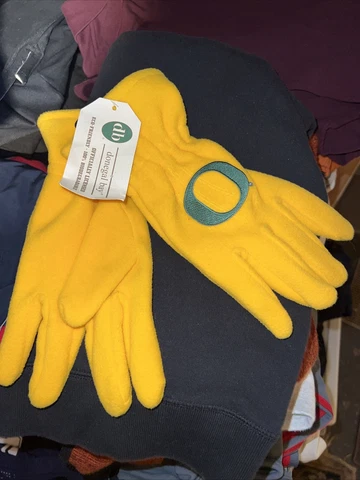 Donegal Bay NCAA Oregon Ducks Fleece Winter Gloves Unisex M/L Yellow NEW NWT Cover