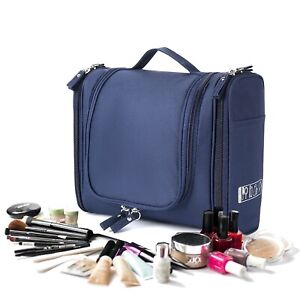 Men's Women's Toiletry Bag Zipper Drop Kit Case Organizer Portable Travel Black