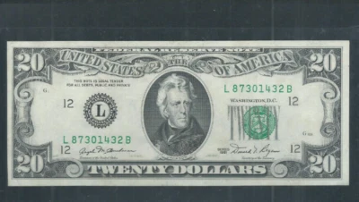 United States (USA) 1981 20 Dollars P 471a San Francisco (L) Brown Spots Back AU - Image 1 of 2