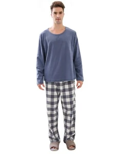 RH Pajama Set Men’s Cotton Long Sleeve Two Piece Plaid Sleepwear Lounge RHM2857 - Picture 1 of 6