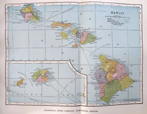 Hawaiian History New America & Far East Series 1910 pictorial leather book - Bild 1 von 20