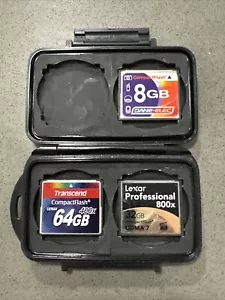 Transcend 64GB 400X + 32GB 800X Lexar Pro + 8GB + PELICAN CASE - Picture 1 of 4
