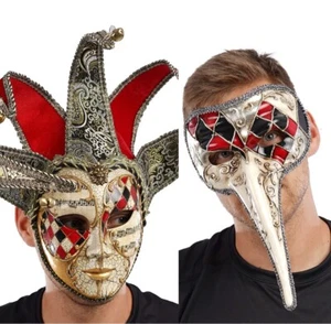 Venetian Half Face Mask Halloween Masquerade Ball Unisex Fancy Dress Accessory - Picture 1 of 1