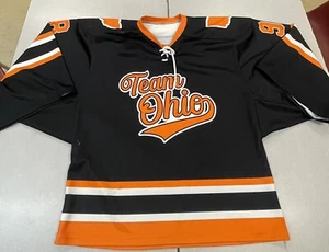 Team Ohio Men's Large Jersey Ohio Hockey Team Black Orange 98 - Picture 1 of 3