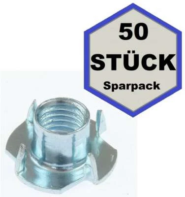 50 x Einschlagmutter M4 x 8 Gewinde Einschlagmuttern 4x8 Stahl verzinkt DIN 6930 - Bild 1 von 3