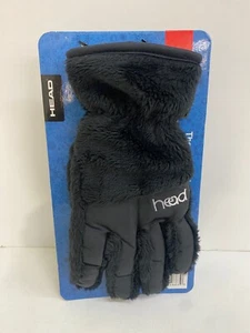 Head Kids' Jr Thermalfur Fleece Gloves Black Size M New With Tag - Picture 1 of 4