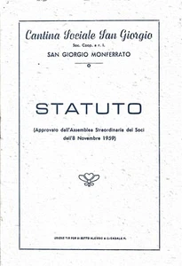 Statuto Cantina Sociale San GIorgio Monferrato - circa 1960 - Alessandria  - Picture 1 of 1