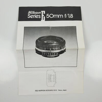 Nikon Manual for Series E 50mm 1:1.8 F/1.8 INSTRUCTIONS ONLY - Image 1 of 2