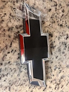 2015-2020 Chevy Tahoe Suburban Chrome Black Bowtie Emblems  Front - Picture 1 of 3