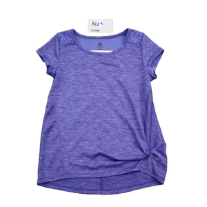 Champion Shirt Girls M Blue Knit Cap Sleeve Crew Neck Pullover T Shirt - Picture 1 of 15