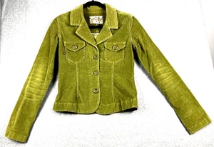 Plugg Women’s Vintage Green Corduroy Button‑Up Jacket Medium Mid‑Length - Picture 1 of 15