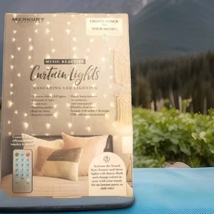 Cascading Curtain Lights Music Reactive Merkury Innovations 78 LED W/Remote New - Picture 1 of 7