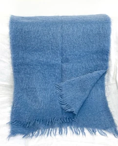 Vintage 100 % Mohair Schal von Glendream blau 24" mal 68" - Bild 1 von 5