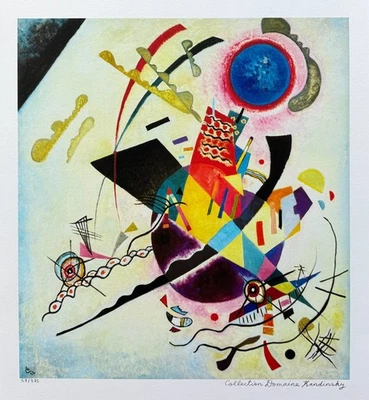 Wassily Kandinsky BLUE CIRCLE Estate Signed Limited Edition Giclee Art 19" x 17" - Image 1 of 4