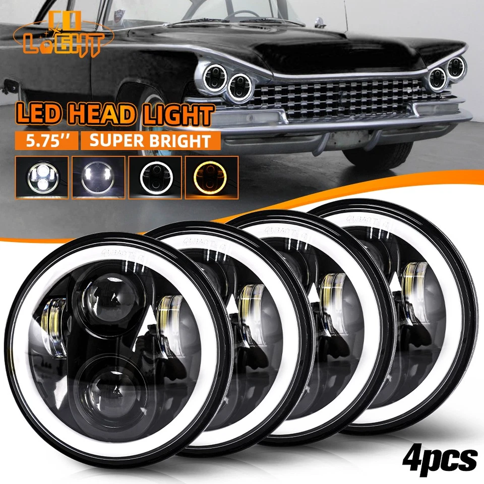 Faros LED de 5,75" pulgadas para Buick LeSabre 1959-1975 lámpara de giro alto-bajo DRL Foto 1 de 4