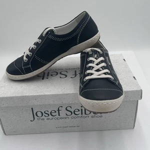 Josef Seibel Women’s Black Leather Lace Up Comfort Shoes Size EU 36 US 5-5.5 NEW - Picture 1 of 13