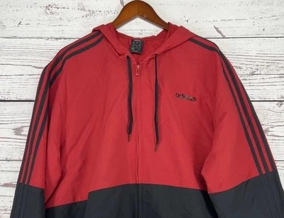 Adidas  E 3S WB WVN Men’s Jacket Size 2XL Full Zip Red/Black NWT - Image 1 of 4