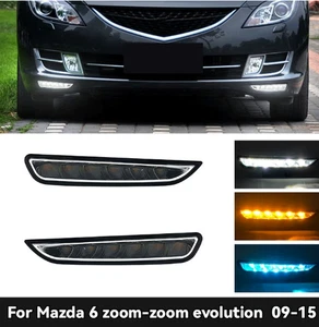 For 2009-15 Mazda 6 Three-color LED Daytime Running Lights with Turn Signals DRL - Picture 1 of 11