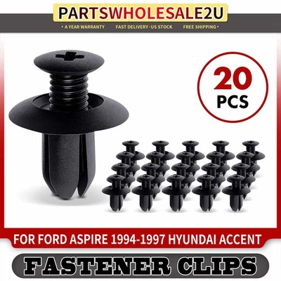 Clip retenedor de nailon 20x 8 mm tipo tornillo con extremo abierto para Ford Aspire 1994-1997 Foto 1 de 4