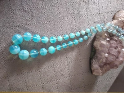 Halskette Katzenauge Kugeln verlaufend  Vintage - Bild 1 von 4