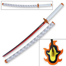 40" Metal Anime Demon Slayer Deluxe Rengoku Kyojuro Sword Red Nichirin Katana