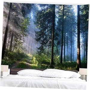 BJYHIYH Misty Forest Tapestry Wall Hanging Nature Landscape 90L" x 60W" - Picture 1 of 2