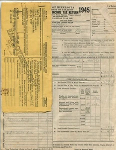 1946 Federal Income Tax & Wisconsin Income Tax, 1945 Minnesota Income Tax Forms - Picture 1 of 4