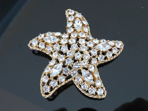 Broche/pin estrella de mar dorada firmado por hielo Eisenberg - Imagen 1 de 1