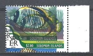 2016 Solomon Error Fishes Spot Naped Butterflyfish Chaetodon Oxycephalus MNH - Picture 1 of 1