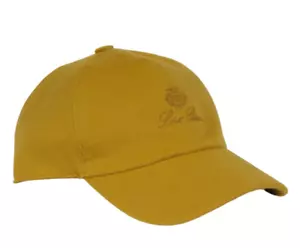 Gorra de béisbol con logotipo de Loro Piana amarilla mostaza 100 % cachemir talla mediana elástica - Imagen 1 de 13