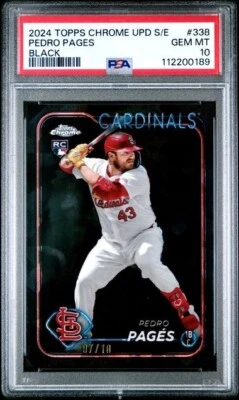 PEDRO PAGES 2024 TOPPS CHROME UPDATE  BLACK RC /10 🔥PSA 10🔥POP  1🔥 - Image 1 of 2