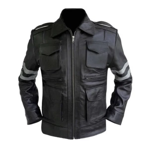 Chaqueta de cuero negra para hombre Resident Evil 6 RE 6 Leon Kennedy's - Imagen 1 de 5