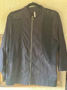 XCVI COTTON JACKETS OPEN WAFFLE DESIGNS ON SIDES 3/4 SLEEVE ZIPPER LARGE - Picture 1 of 11